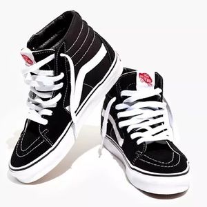 black and white high top vans